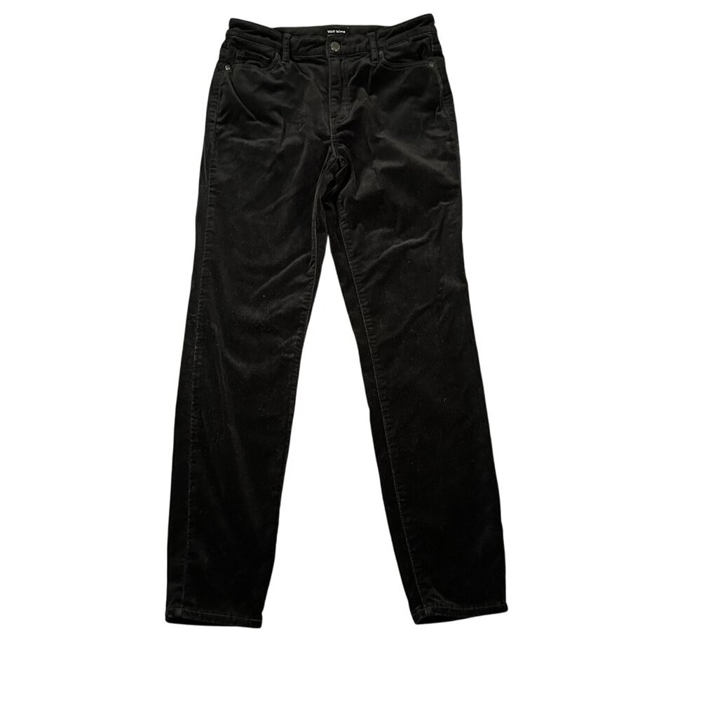 Well Worn Pants Womens 4 Black Velvet Skinny Stretch Mid Rise Casual Classic